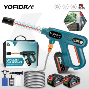 OneVan / Yofidra AKU Elektrický vysokotlakový čistič YOFIDRA tlaková umývačka 220 bar 3500W bezuhlíková elektrická umývačka 5 v 1 s otočnou sprchou pre batériu MAKITA 18V. Motorček od KAWASAKI
