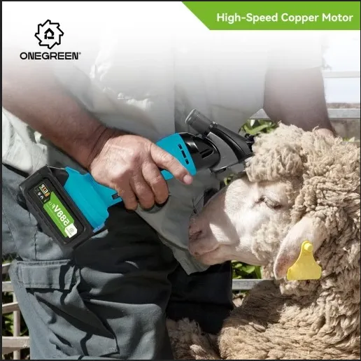 OneVan / OneGreen Elektrické nožnice na ovce akumulátorové 13 zubové strihanie vlny Nožnice na strihanie vlny OneGreen 500W vhodné pre batériu MAKITA 18V. 2 x batérie + nabíjačka Batéria: 2ks batéria