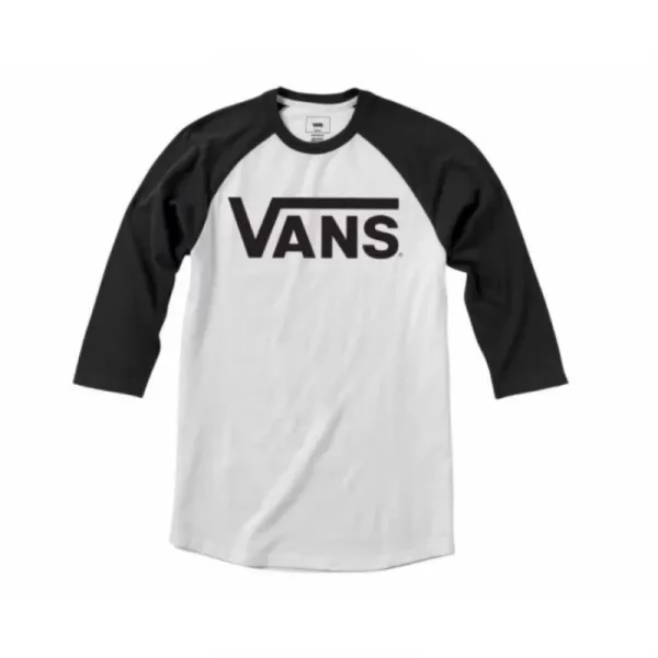 Pánske tričko s krátkym rukávom VANS CLASSIC RAGLAN-WHITE-BLACK