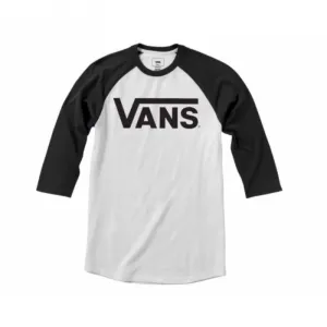 Pánske tričko s krátkym rukávom VANS CLASSIC RAGLAN-WHITE-BLACK