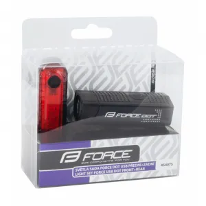 Svetlo na bicykel FORCE DOR USB FRONT REAR