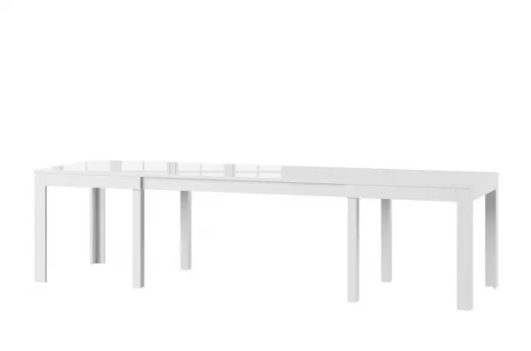 Szynaka Jedálenský rozkladací stôl Wenus 160/300 cm biely lesk