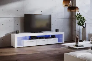 Szynaka Televízny stolík Turyn 02 200 cm biely lesk