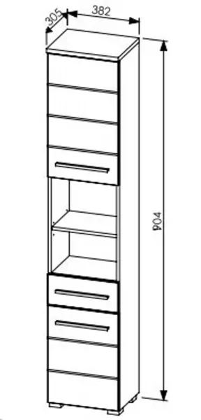 Szynaka Vysoká kúpeľňová skrinka Swing II 70 38 cm čierna/dub Artisan