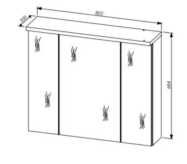 Szynaka Závesná kúpeľňová skrinka Swing II 58 80 cm so zrkadlom a LED osvetlením čierna/dub Artisan