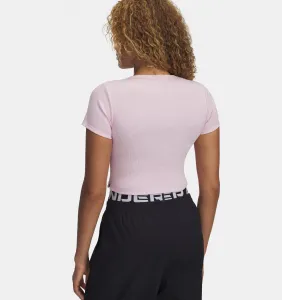 Dámske tričko s krátkym rukávom UNDER ARMOUR UA Rival Rib Baby Tee-PNK