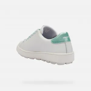 White women's sneakers Geox Spherica ECUB-1 - Women's