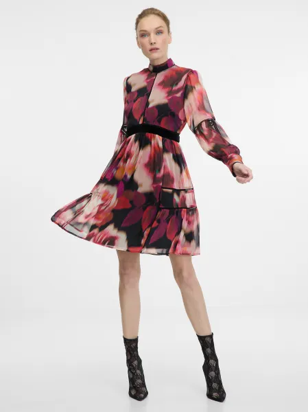 Red Patterned Women's Knee-Length Dress ORSAY - Women's