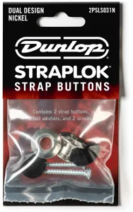 Dunlop Straplok Dual Design Strap Button Set - Nickel