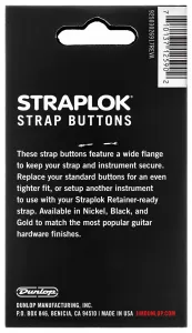 Dunlop Straplok Dual Design Strap Button Set - Nickel
