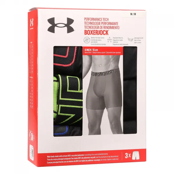 3PACK pánske boxerky Under Armour čierné (1383878 005) M, trenky