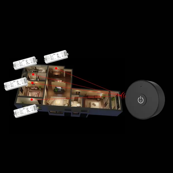 LEDprodukt LED ovládač RF12 mini čierny