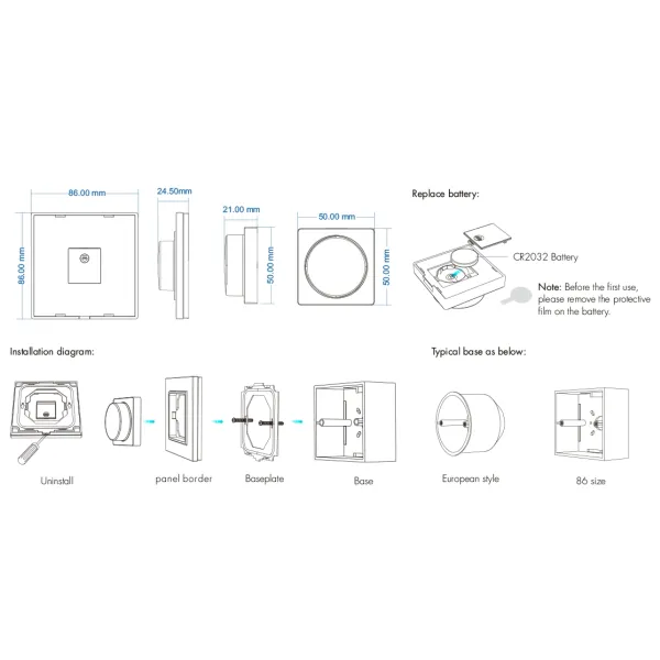 LEDprodukt LED ovládač RF12 glass otočný