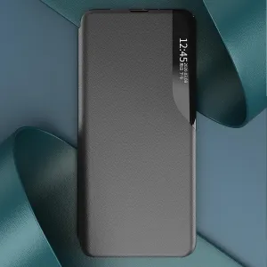 MG Eco Leather View knižkové puzdro na Samsung Galaxy S25 Plus, čierne
