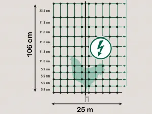 Bravson Vodivá sieť pre hydinu KERBL 292273, 106 cm x 25 m / 2 hroty