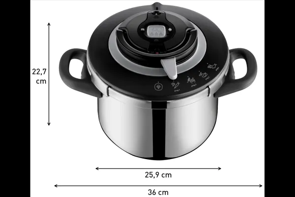 Tlakový hrniec Tefal Clipso+ CHEF 6 l P4550731 Nerezový/Čierny