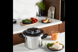 Tlakový hrniec Tefal Clipso+ CHEF 6 l P4550731 Nerezový/Čierny