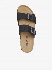 Black Men's Leather Slippers Geox Ghita - Men's