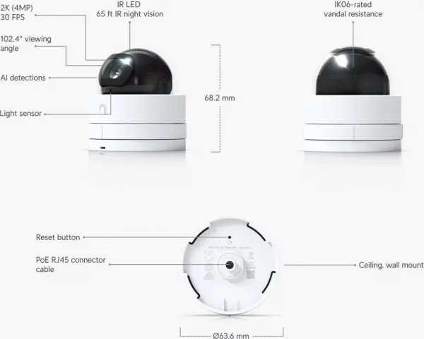 Ubiquiti UBNT UVC-G5-Dome-Ultra, UniFi Video Camera G5 Dome Ultra