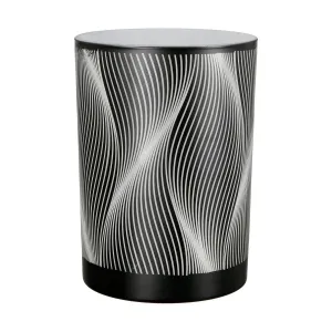 Gilde Skleněný svícen Lines, černo-bílý, 8 cm