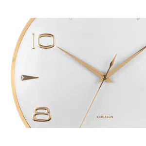 Dizajnové nástenné hodiny Karlsson 6017WH biele,priemer 40 cm