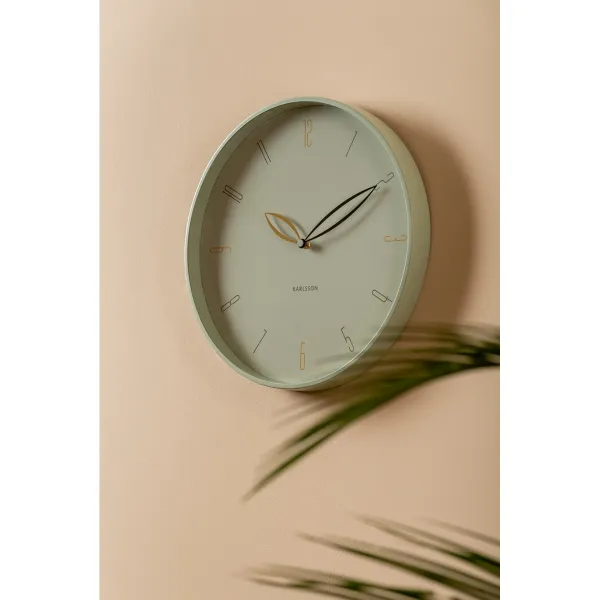 Dizajnové nástenné hodiny Karlsson 6012GR zelené,priemer 40 cm