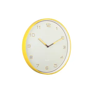 Dizajnové nástenné hodiny Karlsson 6013BY žlté,priemer 40 cm