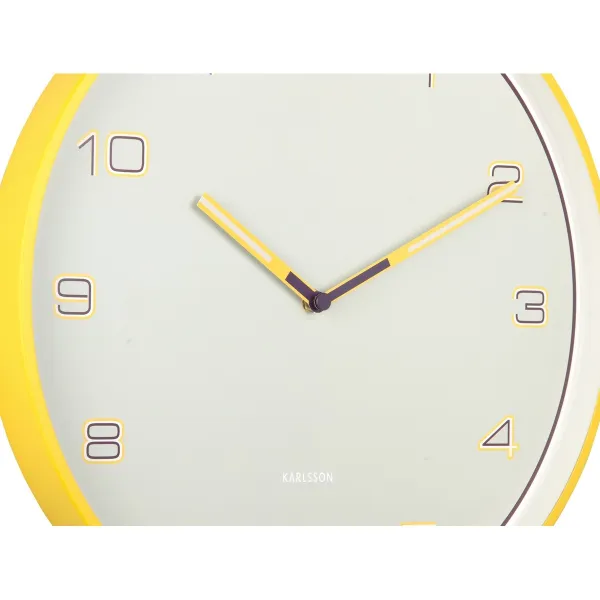 Dizajnové nástenné hodiny Karlsson 6013BY žlté,priemer 40 cm
