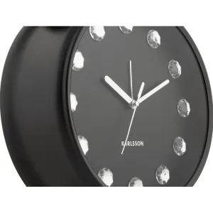 Karlsson 6019BK dizajnové stolové hodiny/budíkčierne, priemer 30 cm
