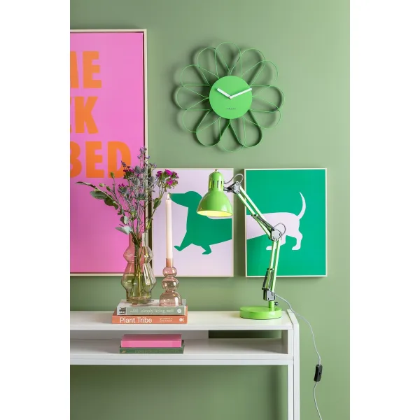 Karlsson 5975BG dizajnové nástenné hodiny zelené,priemer 40 cm