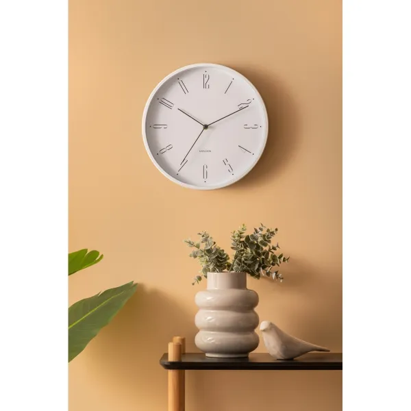 Karlsson 5988WH dizajnové nástenné hodiny biele,priemer 30 cm