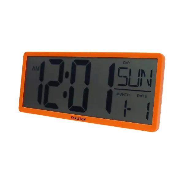 Digitálne hodiny Karlsson 6020OR oranžové, 35 cm