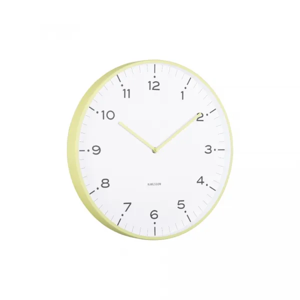 Dizajnové nástenné hodiny Karlsson 6011GR žlté,priemer 40 cm