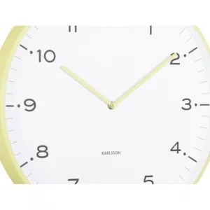 Dizajnové nástenné hodiny Karlsson 6011GR žlté,priemer 40 cm