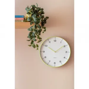 Dizajnové nástenné hodiny Karlsson 6011GR žlté,priemer 40 cm