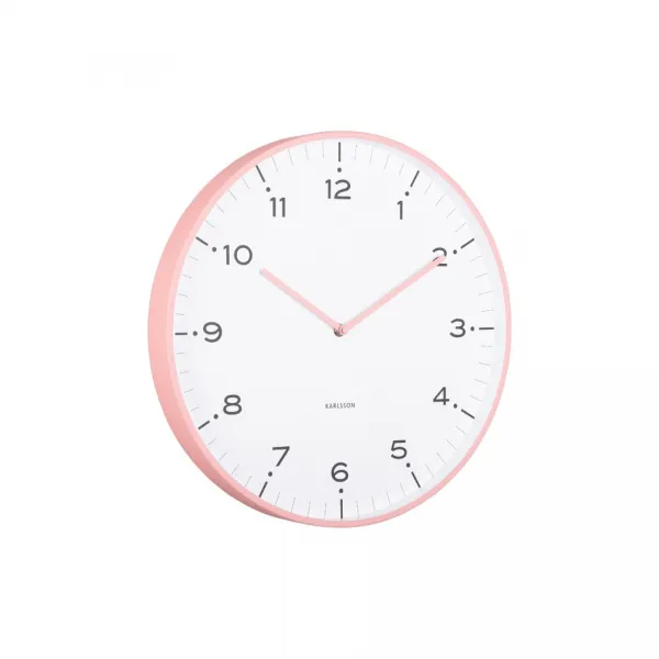 Dizajnové nástenné hodiny Karlsson 6011PI ružové,priemer 40 cm
