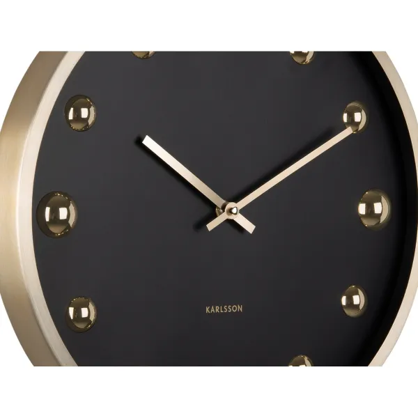 Karlsson 5971BK dizajnové nástenné hodiny čierne,priemer 35 cm