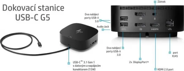 HP Inc. HP Dock - USB-C G5 EURO - Dokovacia stanica