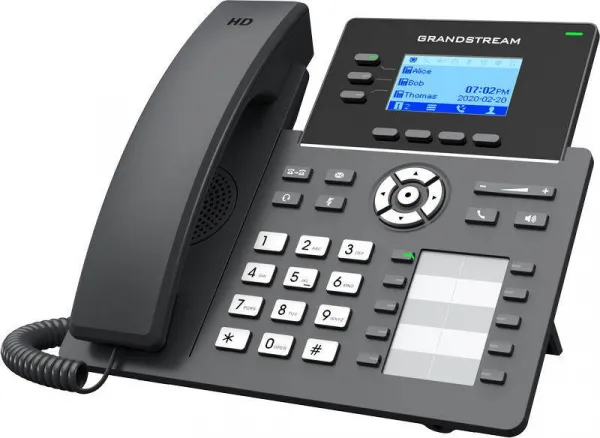 Grandstream GRP2604P SIP telefon, 2,48" LCD podsv. displej, 6 SIP účty,10BLF tl., 2x1Gbit porty, PoE
