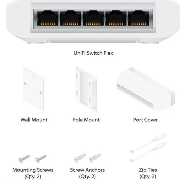 Ubiquiti UBNT UniFi Switch Flex [5x Gigabit, 1xPoE In, 4xPoE Out]