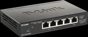 D-Link DGS-1100-05PDV2 5portový gigabitový PoE inteligentný prepínač, bez napájania - napájaný PoE, 2 porty PoE