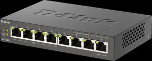 D-Link DGS-1008P 8-portový gigabitový stolový prepínač, 4 porty PoE+, rozpočet PoE 68 W