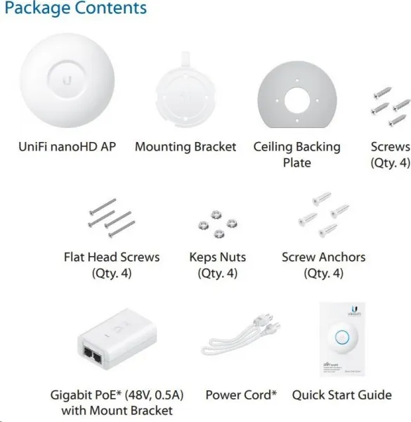 Ubiquiti UBNT UniFi AP nanoHD, 3-PACK, bez PoE! [Inside AP, 2.4+5GHz (300Mbps+1733Mbps), MU-MIMO, 802.11a/b/g/n]