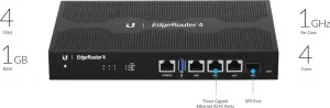 Ubiquiti UBNT EdgeMAX EdgeRouter 4 [1GHz štvorjadrový CPU, 1GB RAM, EdgeOS, 3 gigabitové porty + 1xSFP slot, bez ventilátora]