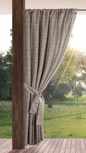 Hotový záves GARDEN 10 hnedý / krémový - s tunelom