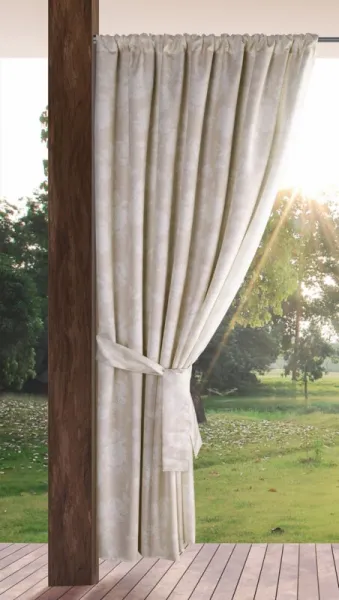 Hotový záves GARDEN 15 púdrovo ružový / krémový - na priechodkách