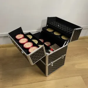 JAKS Kozmetický kufrík čierny dvojdielny