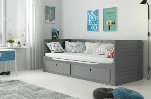 BMS Detská posteľ HERMES s matracom | sivá 80 x 200 cm