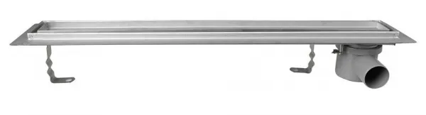 AQUALINE - PAVINO podlahový žľab z nerezové oceli s roštom na dlaždice, L-760, DN50 2710-80