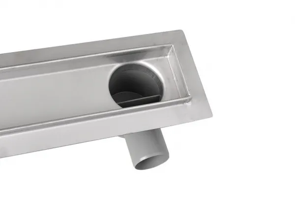 AQUALINE - PAVINO podlahový žľab z nerezové oceli s roštom na dlaždice, L-760, DN50 2710-80